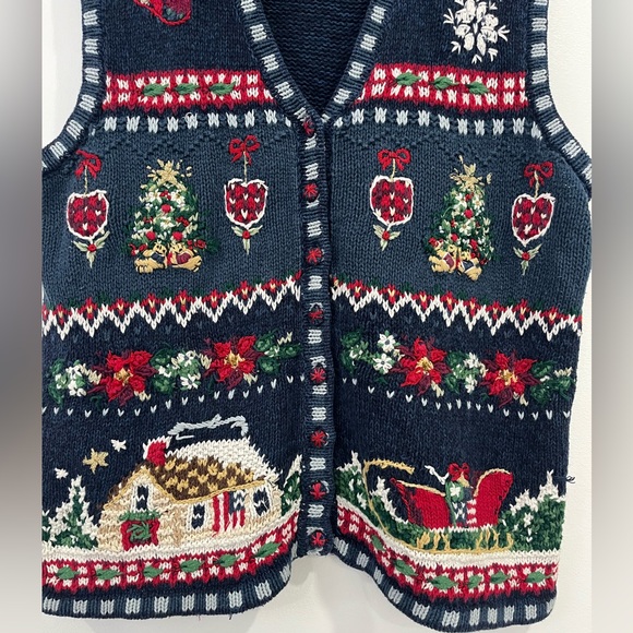 Tiara Festive Blue Sweater Vest - Picture 3 of 11